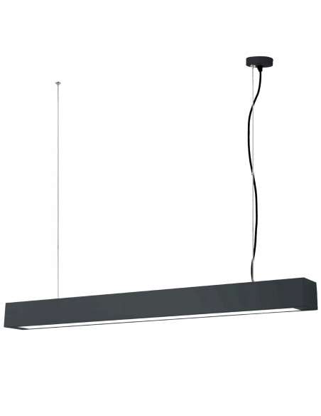 Nowoczesna lampa wisząca LED IBROS w czerni, metalowa, 158 cm - elegancja dla salonu i biura