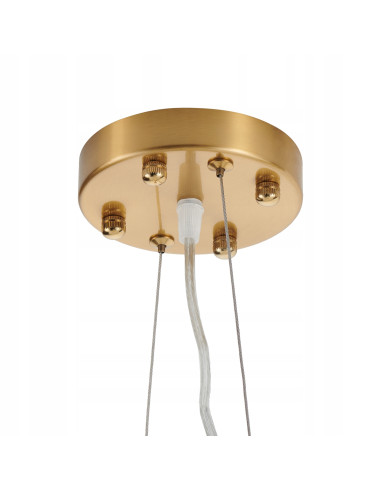 Lampa Wisząca BOTANIKA WAVE z Ceramicznymi Liśćmi Ginkgo w Złotej Ramie – Elegancja Natury w Twoim Wnętrzu