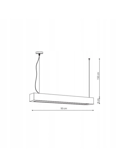 Nowoczesna lampa wisząca LED IBROS w czerni, metalowa, 158 cm - elegancja dla salonu i biura