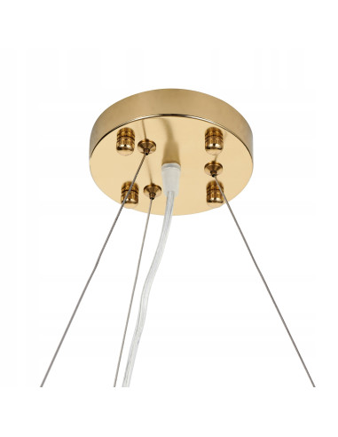 Lampa wisząca BOTANIKA WAVE w złoto-białym stylu z liśćmi Ginkgo - elegancja do salonu, sypialni i biura