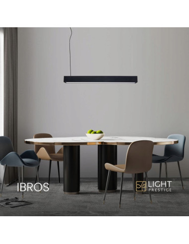 Lampa Wisząca Ibros 18W LED - Czarna Metalowa Lampa Nowoczesna do Salonu, Kuchni, Biura i Sypialni