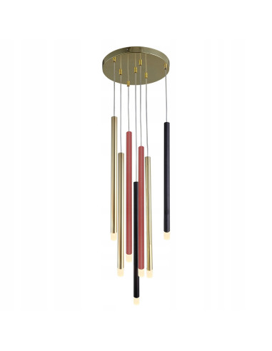 Lampa wisząca Lungo - nowoczesne oświetlenie w kolorowym stylu dla eleganckich wnętrz z 7 punktami świetlnymi