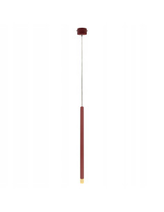 Lampa wisząca Lungo 1 w eleganckim czerwonym metalu z regulacją wysokości - idealna do nowoczesnych wnętrz.