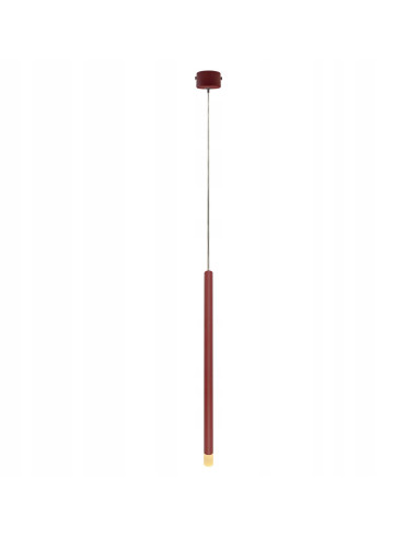 Lampa wisząca Lungo 1 w eleganckim czerwonym metalu z regulacją wysokości - idealna do nowoczesnych wnętrz.
