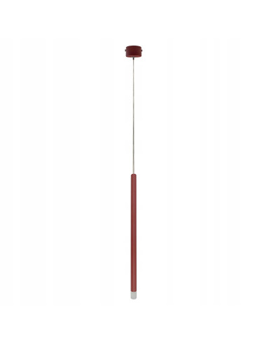 Lampa wisząca Lungo 1 w eleganckim czerwonym metalu z regulacją wysokości - idealna do nowoczesnych wnętrz.