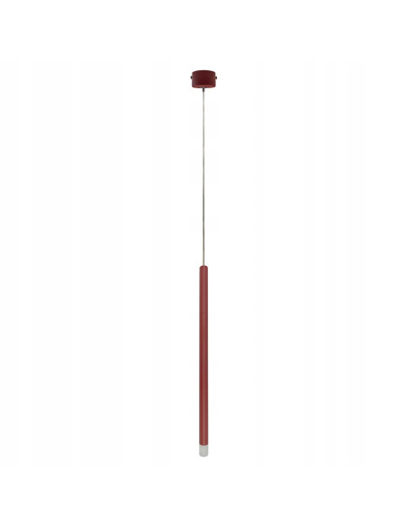 Lampa wisząca Lungo 1 w eleganckim czerwonym metalu z regulacją wysokości - idealna do nowoczesnych wnętrz.