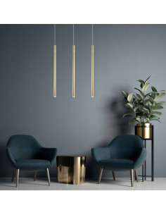 Lampa sufitowa Lungo G9 w złocie - elegancka lampa do jadalni, salonu i biura o nowoczesnym designie 2