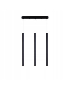 Reflektor sufitowy Lungo - industrialna lampa z 3 źródłami światła, regulowana wysokość, minimalistyczna, czarna