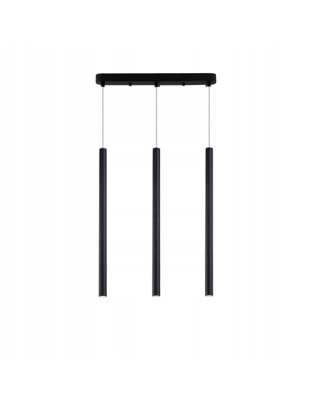 Reflektor sufitowy Lungo - industrialna lampa z 3 źródłami światła, regulowana wysokość, minimalistyczna, czarna