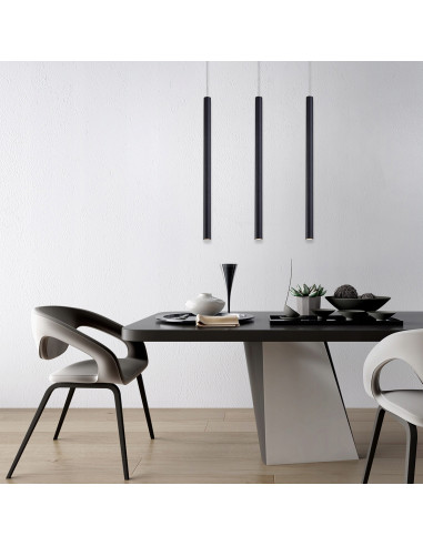 Reflektor sufitowy Lungo - industrialna lampa z 3 źródłami światła, regulowana wysokość, minimalistyczna, czarna