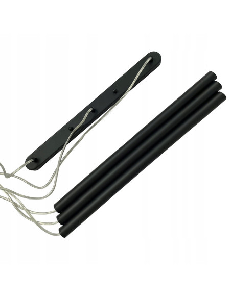 Reflektor sufitowy Lungo - industrialna lampa z 3 źródłami światła, regulowana wysokość, minimalistyczna, czarna