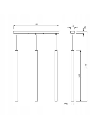 Reflektor sufitowy Lungo - industrialna lampa z 3 źródłami światła, regulowana wysokość, minimalistyczna, czarna
