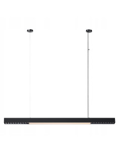 Lampa wisząca LED CCT Cali - czarna, regulowana, nowoczesny design do biura, jadalni, kuchni i salonu