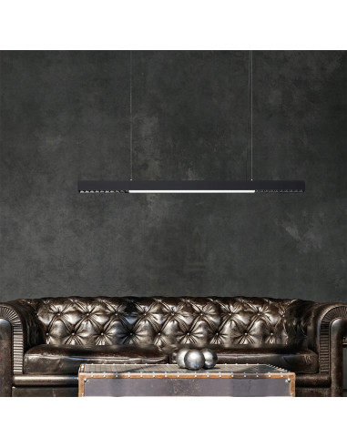 Lampa wisząca LED CCT Cali - czarna, regulowana, nowoczesny design do biura, jadalni, kuchni i salonu