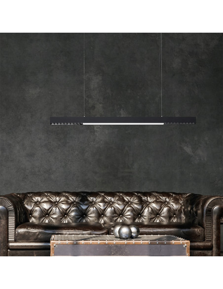 Lampa wisząca LED CCT Cali - czarna, regulowana, nowoczesny design do biura, jadalni, kuchni i salonu