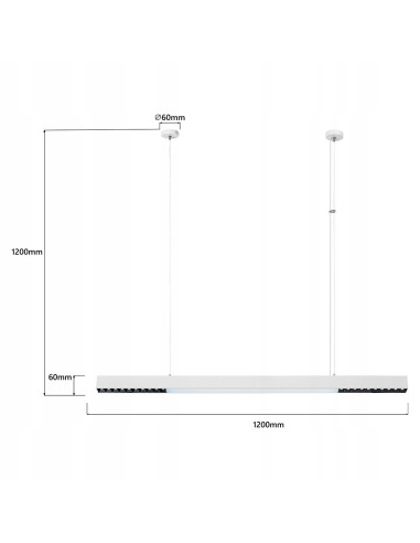 Lampa wisząca LED Smart Cali z regulacją światła - nowoczesny design do biura i wnętrz mieszkalnych