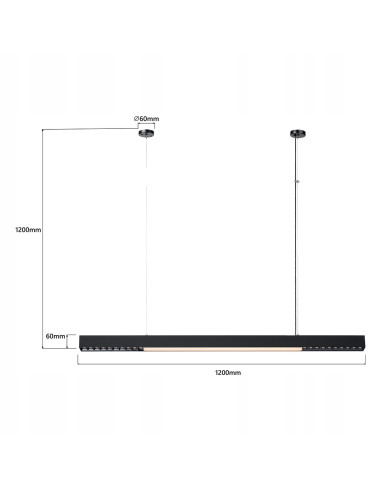 Lampa wisząca LED CCT Cali - czarna, regulowana, nowoczesny design do biura, jadalni, kuchni i salonu