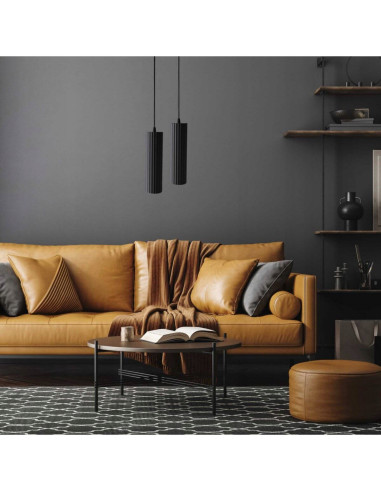 Czarna lampa sufitowa Tokio z regulacją wysokości - nowoczesny design do eleganckich wnętrz