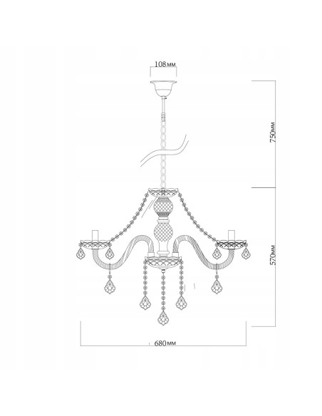 Luksusowy żyrandol Cristallo E14 z 8 źródłami światła – eleganckie oświetlenie w stylu glamour, srebrna konstrukcja