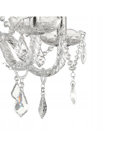 Luksusowy Żyrandol Cristallo z Kryształkami, Regulowana Wysokość, Idealny do Sypialni, Salonu i Jadalni