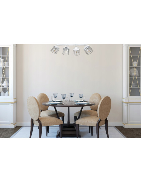 Lampa RASTI 60W z regulacją – nowoczesne oświetlenie do biura i domu w kolorach białym, czarnym oraz metalizowanym