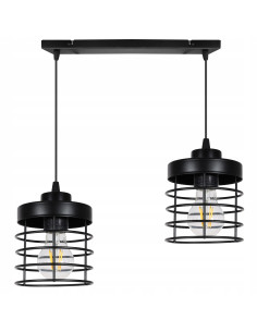 Lampa wisząca loftowa RASTI E27, industrialny design, regulowana wysokość, czarna/biała - idealna do kuchni i salonu