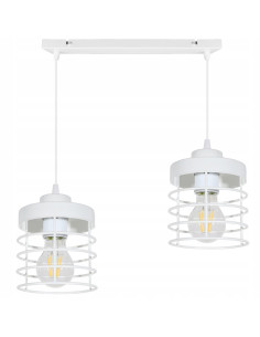 Lampa wisząca loftowa RASTI E27, industrialny design, regulowana wysokość, czarna/biała - idealna do kuchni i salonu 2