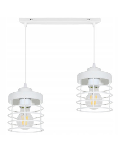 Lampa wisząca loftowa RASTI E27, industrialny design, regulowana wysokość, czarna/biała - idealna do kuchni i salonu