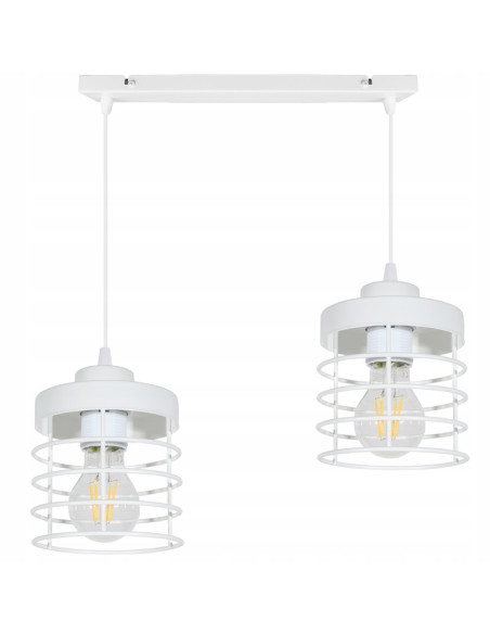 Lampa wisząca loftowa RASTI E27, industrialny design, regulowana wysokość, czarna/biała - idealna do kuchni i salonu