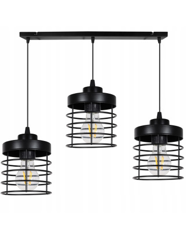 Nowoczesna lampa sufitowa RASTI w kolorze czarnym/białym - regulowana metalowa lampa do biura, jadalni i salonu