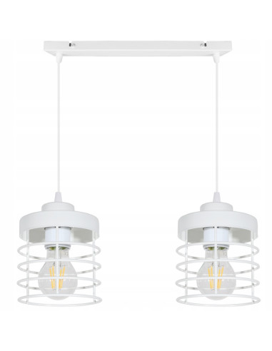 Lampa wisząca loftowa RASTI E27, industrialny design, regulowana wysokość, czarna/biała - idealna do kuchni i salonu