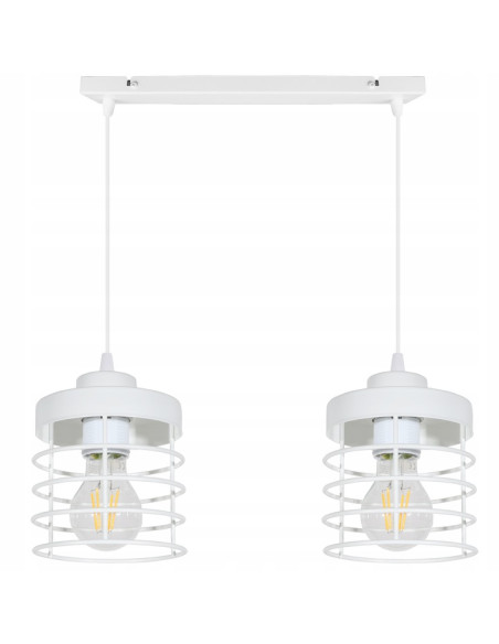 Lampa wisząca loftowa RASTI E27, industrialny design, regulowana wysokość, czarna/biała - idealna do kuchni i salonu