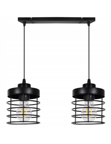 Lampa wisząca loftowa RASTI E27, industrialny design, regulowana wysokość, czarna/biała - idealna do kuchni i salonu