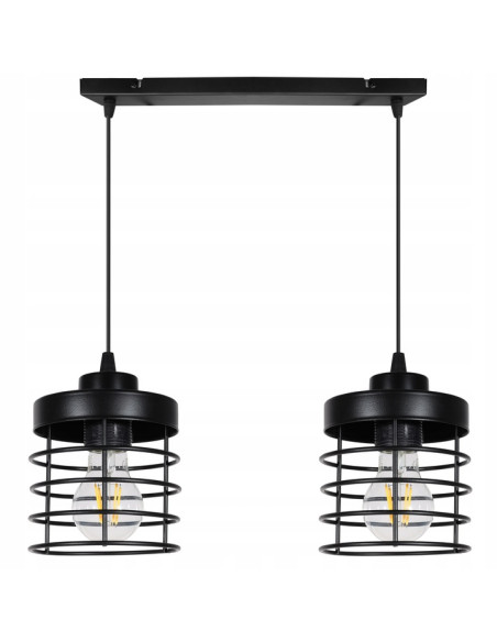 Lampa wisząca loftowa RASTI E27, industrialny design, regulowana wysokość, czarna/biała - idealna do kuchni i salonu