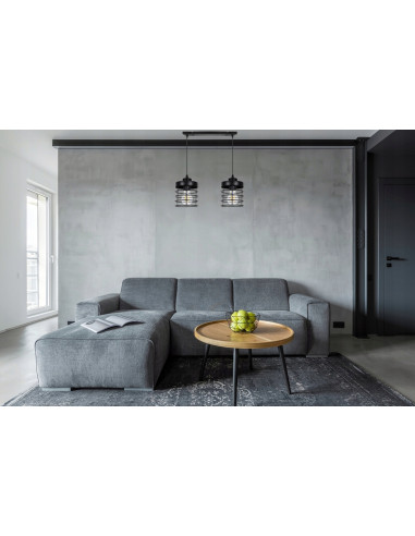 Lampa wisząca loftowa RASTI E27, industrialny design, regulowana wysokość, czarna/biała - idealna do kuchni i salonu