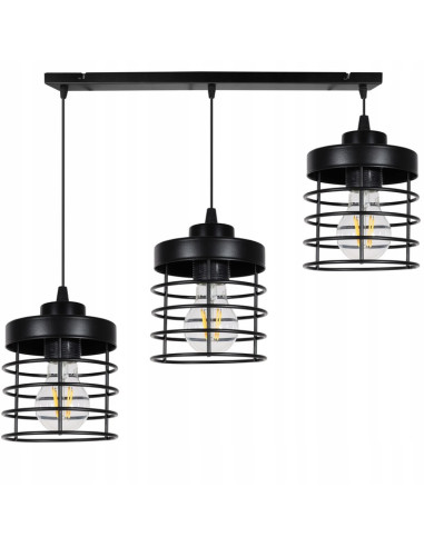 Nowoczesna lampa sufitowa RASTI w kolorze czarnym/białym - regulowana metalowa lampa do biura, jadalni i salonu