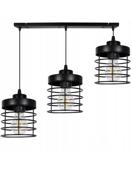 Nowoczesna lampa sufitowa RASTI w kolorze czarnym/białym - regulowana metalowa lampa do biura, jadalni i salonu