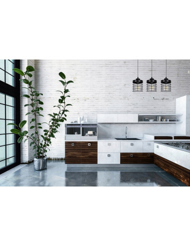 Nowoczesna lampa sufitowa RASTI w kolorze czarnym/białym - regulowana metalowa lampa do biura, jadalni i salonu