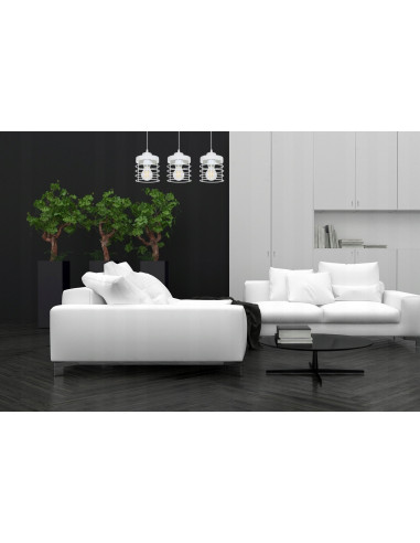 Nowoczesna lampa sufitowa RASTI w kolorze czarnym/białym - regulowana metalowa lampa do biura, jadalni i salonu