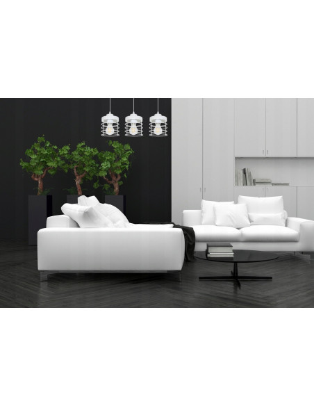 Nowoczesna lampa sufitowa RASTI w kolorze czarnym/białym - regulowana metalowa lampa do biura, jadalni i salonu