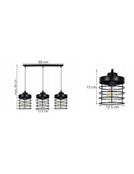 Nowoczesna lampa sufitowa RASTI w kolorze czarnym/białym - regulowana metalowa lampa do biura, jadalni i salonu