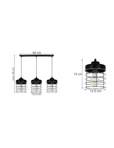 Lampa wisząca RASTI w stylu industrialnym - nowoczesna listwa oświetleniowa do kuchni i jadalni