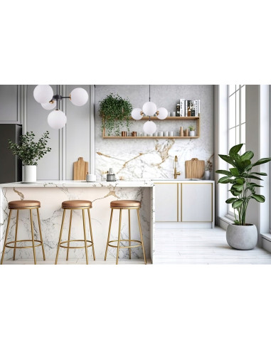 Lampa wisząca Imperia glamour z 4 kloszami E14 - czarna i złota, doskonała do kuchni i jadalni, nowoczesny design.