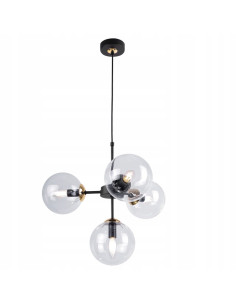 Lampa wisząca IMPERIA 4-punktowa w eleganckim czerni i złocie – idealny akcent do Twojego wnętrza.