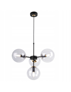 Lampa wisząca IMPERIA 4-punktowa w eleganckim czerni i złocie – idealny akcent do Twojego wnętrza. 2