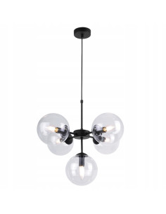 Lampa kulista IMPERIA E14 z czarnym wykończeniem, regulowana wysokość, elegancka i nowoczesna dekoracja wnętrz. 2