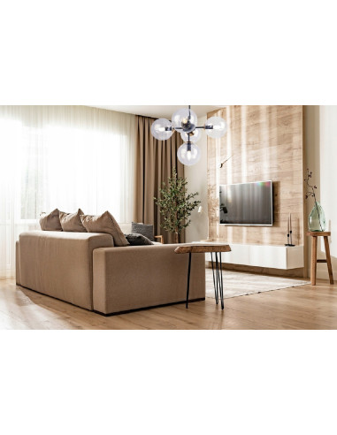 Lampa wisząca IMPERIA z mosiężnymi detalami - elegancka, czarna, 5-punktowa do salonu i sypialni