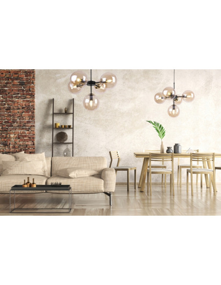 Elegancka lampa wisząca IMPERIA w ciepłych odcieniach szkła - nowoczesny dodatek do jadalni i salonu