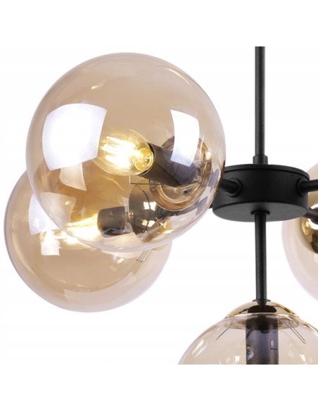 Elegancka lampa wisząca IMPERIA w ciepłych odcieniach szkła - nowoczesny dodatek do jadalni i salonu