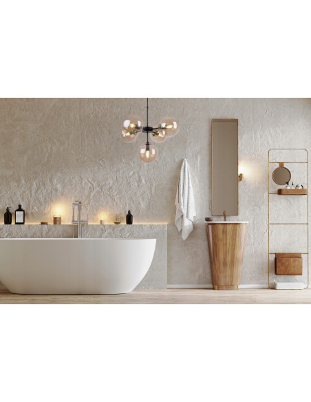 Elegancka lampa wisząca IMPERIA w ciepłych odcieniach szkła - nowoczesny dodatek do jadalni i salonu